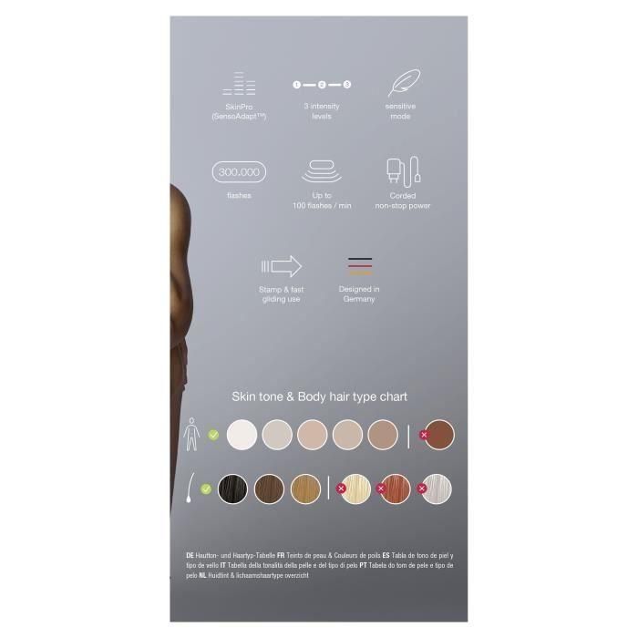 Depiladora de luz pulsada - BRAUN - PL3020 - 3 niveles de intensidad - 300.000 destellos - Rostro y cuerpo 4 Depiladora de luz pulsada - BRAUN - PL3020 - 3 niveles de intensidad - 300.000 destellos - Rostro y cuerpo 4