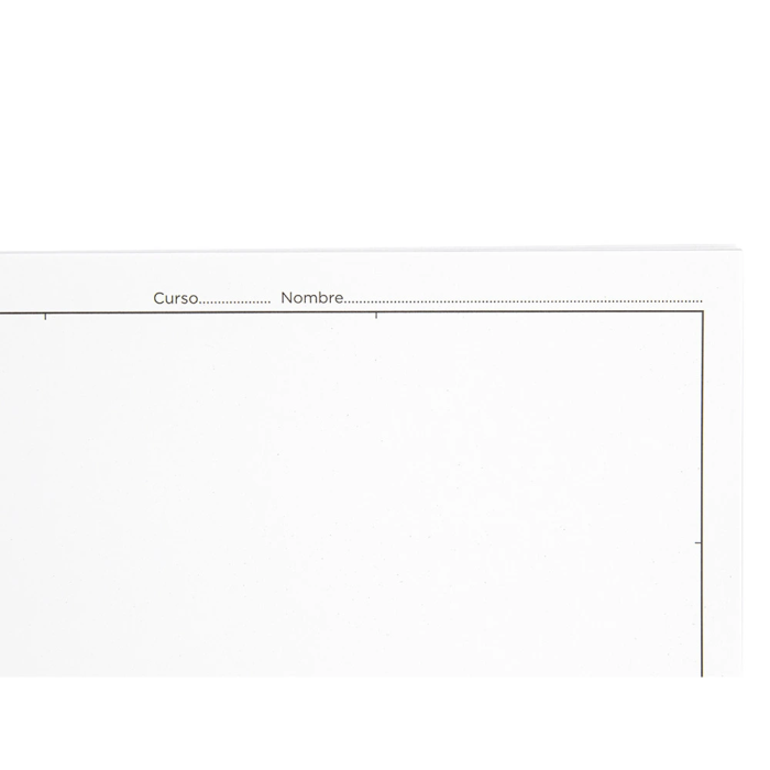 Liderpapel Bloc Dibujo Lineal Espiral 230x325mm 20 Hojas 130gr/m2 con Recuadro y 2 Taladros Perforado 4