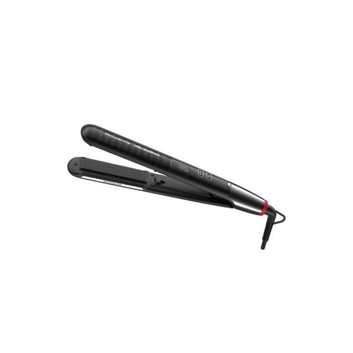 Rowenta SF466LF0 Plancha de Pelo K/Pro Stylist Negra - Keratin & Glow, Iónica, 2 en 1 Alisado/Rizado, 8 Temperaturas, Cepillo Integrado
