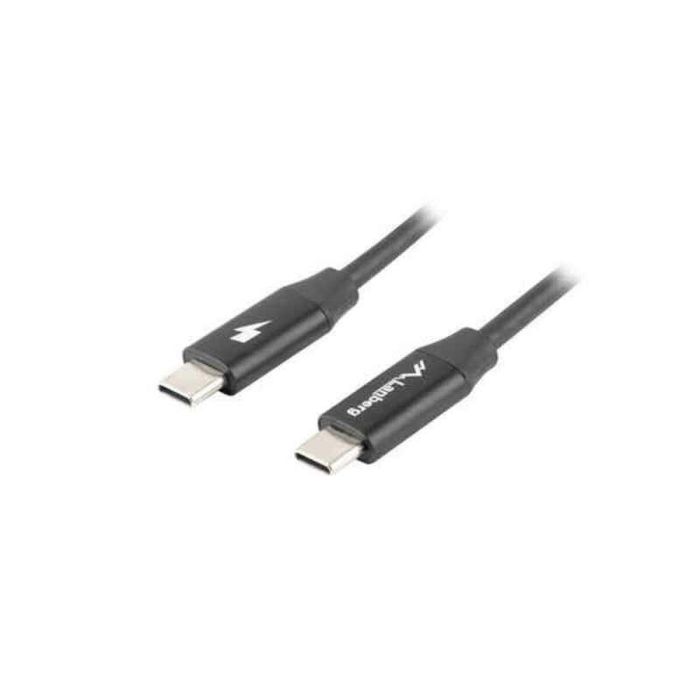 Lanberg Cable USB 2.0 Tipo C Macho a Macho 1.8m, Transferencia 480Mb/s, Carga Rápida 4.0, 60W, Contactos Bañados en Oro