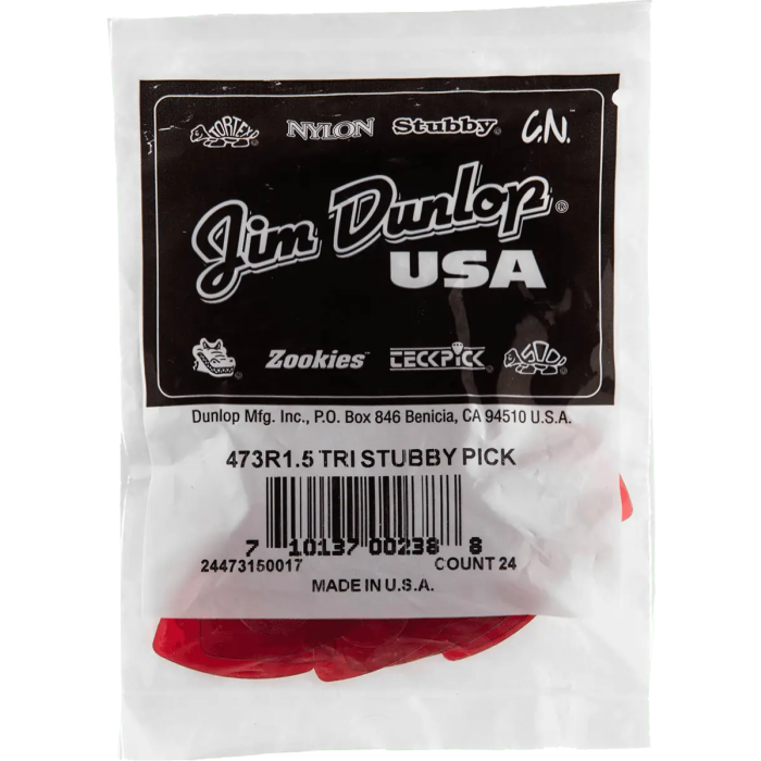DUNLOP Pack 24 Púas Nylon Stubby - Medium 3 DUNLOP Pack 24 Púas Nylon Stubby - Medium 3