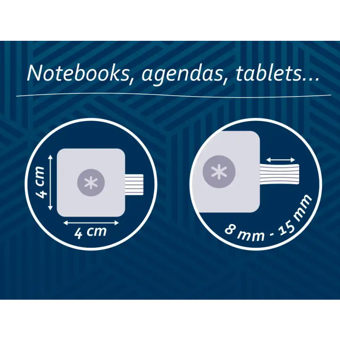 Antartik Portabolígrafo Autoadhesivo para Cuaderno, Elástico Ajustable hasta 15mm, Color Azul Marino, 40x40 mm 3 Antartik Portabolígrafo Autoadhesivo para Cuaderno, Elástico Ajustable hasta 15mm, Color Azul Marino, 40x40 mm 3