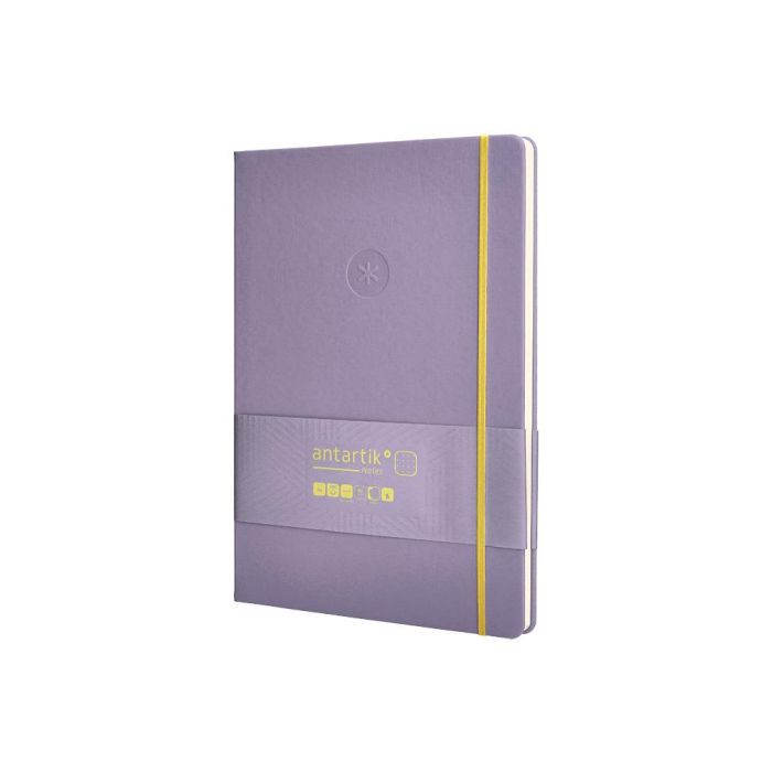 Cuaderno Con Gomilla Antartik Notes Tapa Dura A4 Hojas Puntos Morado Y Amarillo 100 Hojas 80 gr Fsc 3