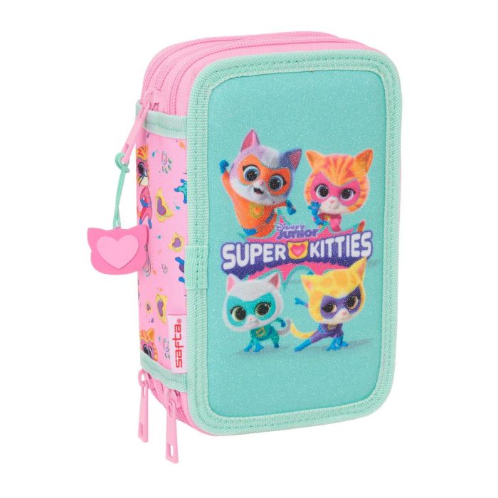 Plumier Triple SuperKitties Rosa Turquesa 12,5 x 19,5 x 5,5 cm 37 Piezas 0 Plumier Triple SuperKitties Rosa Turquesa 12,5 x 19,5 x 5,5 cm 37 Piezas 0