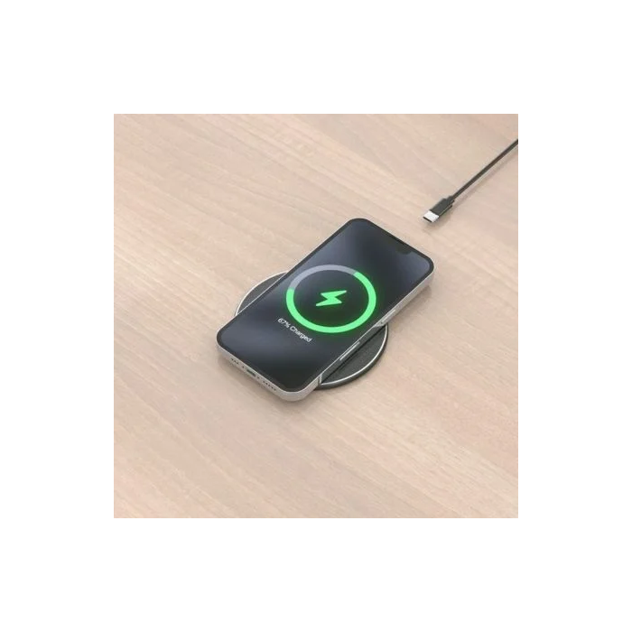 Aisens Base de Carga Inalámbrica ASCH-15W1WC058-BK 15W USB-C Negro para Móvil Qi 3