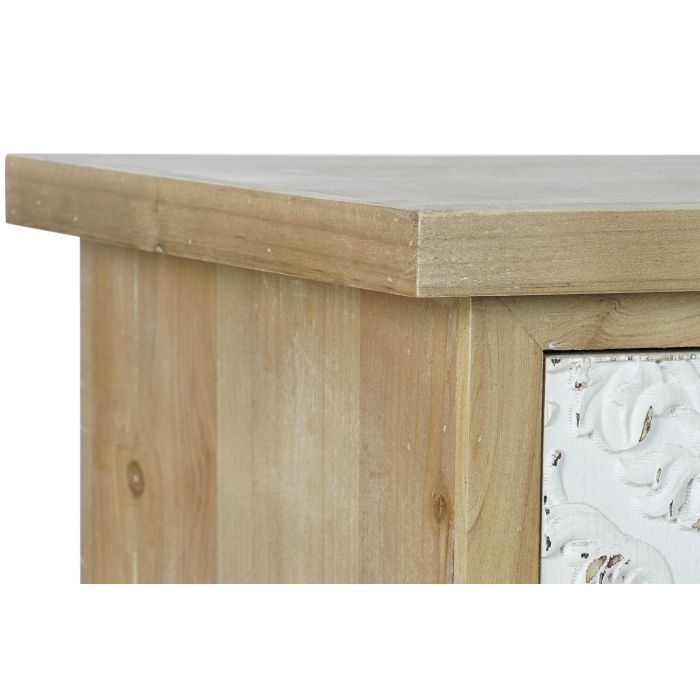 DKD Home Decor Mueble TV Estilo Árabe de Abeto y MDF Natural Blanco con 2 Cajones y 2 Puertas 140x40x50 cm 2