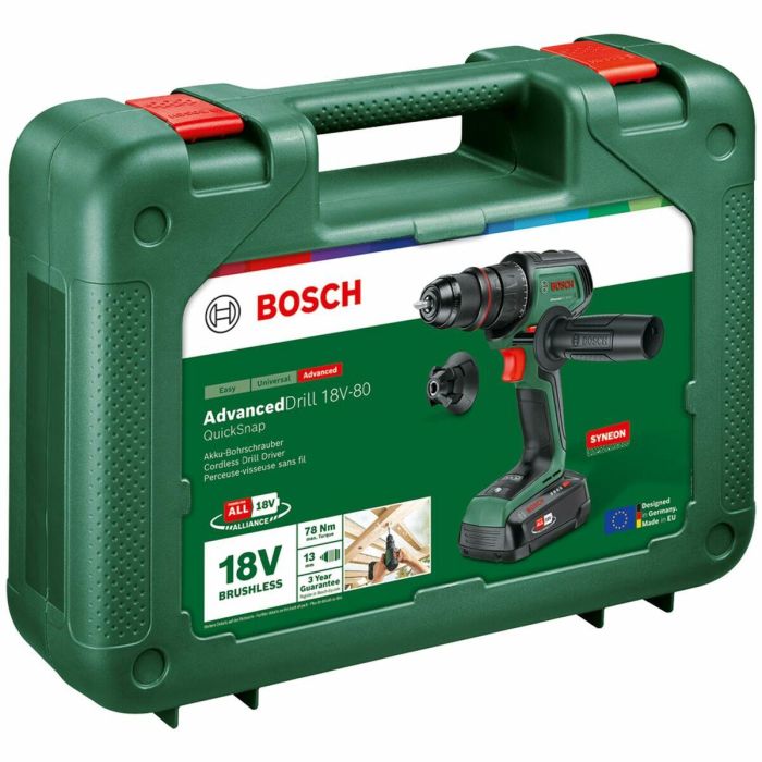 Bosch AAANL11440 AdvancedDrill 18V-80 QuickSnap Taladro Atornillador Inalámbrico para Hogar y Jardín 3 Bosch AAANL11440 AdvancedDrill 18V-80 QuickSnap Taladro Atornillador Inalámbrico para Hogar y Jardín 3