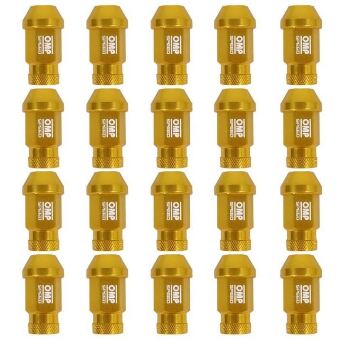 Omp OMPS09941409 Juego de 20 Tuercas de Aluminio M14x1.25 Llave 19 Largo 40 mm Color Amarillo 3