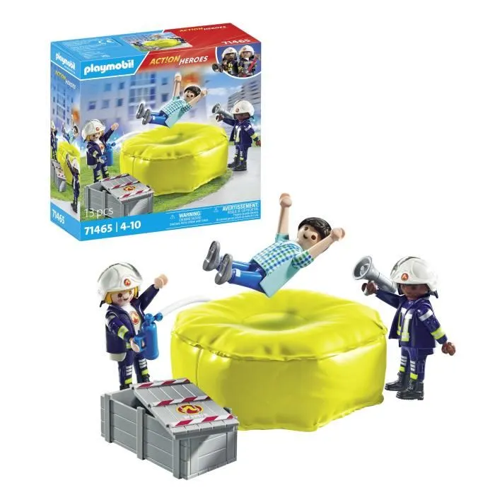 Playmobil Bomberos Con Colchoneta 71465 Set de Rescate para Niños +4 Años 3