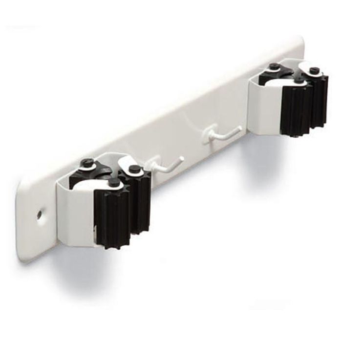 Brinox 7065-0D Sujetaescobas Doble con Rodillo Blanco