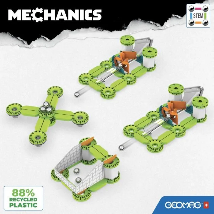 Geomag Juego de Construcción Mecánico Gol! 96 Piezas Magnético Interactivo Plástico Reciclado 3