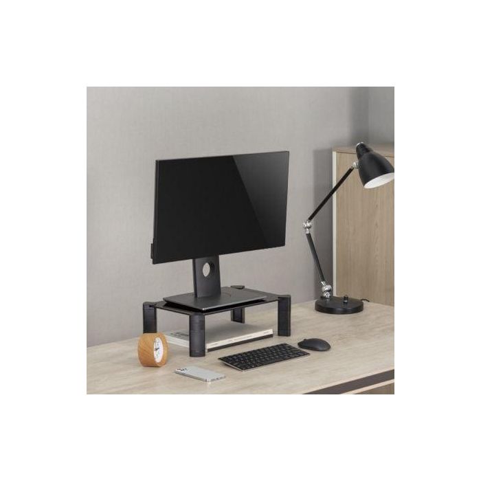 Aisens Soporte Elevador de Cristal Templado para Monitor y Portátil hasta 32 Pulgadas, 20kg de Carga Máxima, Negro 4 Aisens Soporte Elevador de Cristal Templado para Monitor y Portátil hasta 32 Pulgadas, 20kg de Carga Máxima, Negro 4