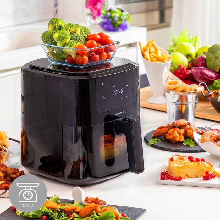 Freidora de Aire con Báscula InnovaGoods Fryinn Balance 5000 Negro 1500 W 5 L Acero Inoxidable Freidora de Aire con Báscula InnovaGoods Fryinn Balance 5000 Negro 1500 W 5 L Acero Inoxidable