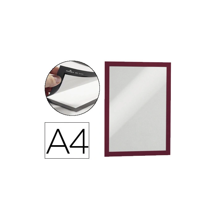 Durable Marco porta anuncios magnético autoadhesivo DIN A4, legible por ambas caras, rojo, pack 2 unidades 0 Durable Marco porta anuncios magnético autoadhesivo DIN A4, legible por ambas caras, rojo, pack 2 unidades 0