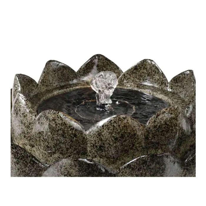 Lumineo Flor - Fuente Solar para Exterior en Forma de Flor, de Resina Sintética Color Piedra, 23 x 14 cm