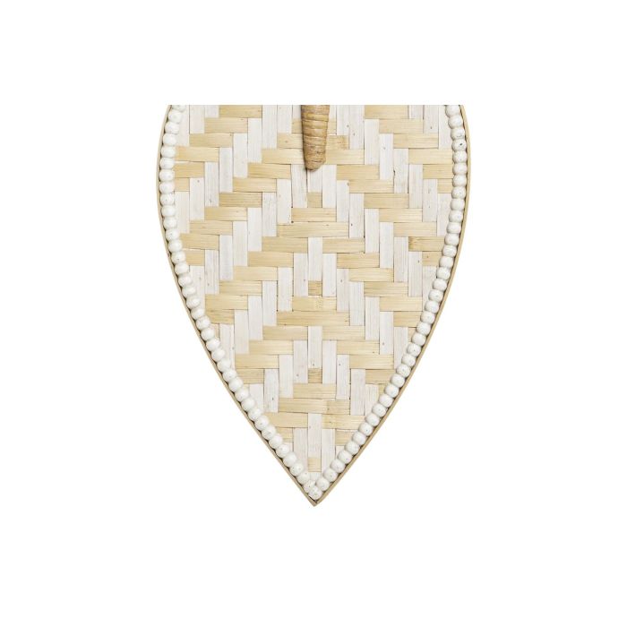 DKD Home Decor Set de 2 Decoraciones de Pared Urban en Forma de Abanico de Bambú Marrón y Blanco, 55 x 27 cm 1