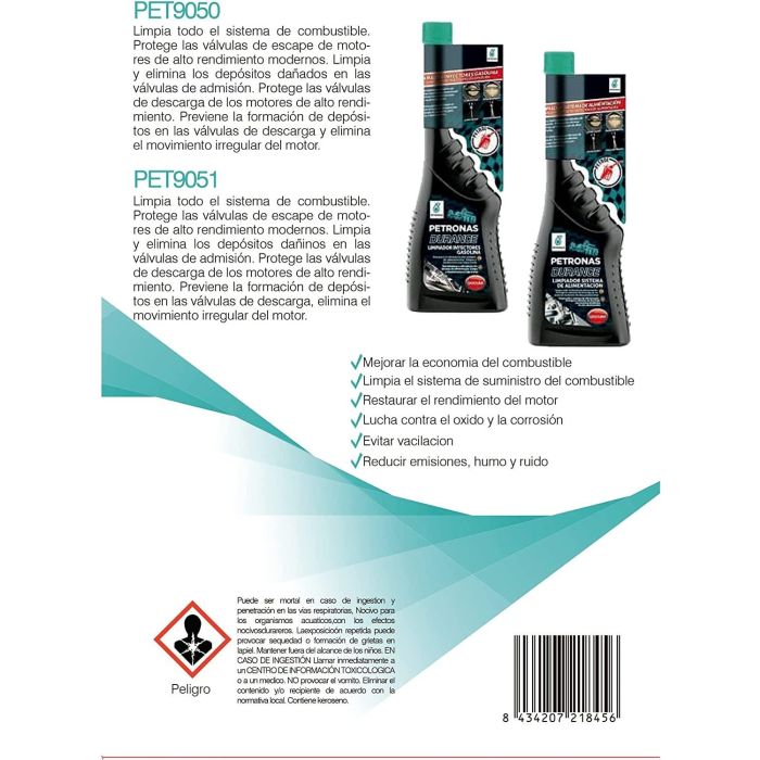 Limpia Inyectores Gasolina 250 mL Petronas PET9080.1 2