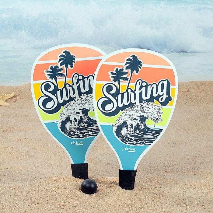 Palas de Playa con Pelota Aktive Surf 20 x 40 cm (12 Unidades) 5 Palas de Playa con Pelota Aktive Surf 20 x 40 cm (12 Unidades) 5