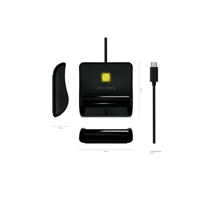AISENS Lector DNI USB-C ASCR-SN03C-BK Externo Negro 4