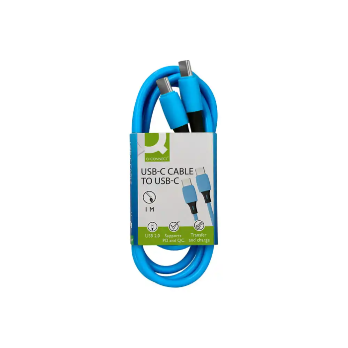 Q-connect Cable USB-C a USB-C PVC 1m Azul 1