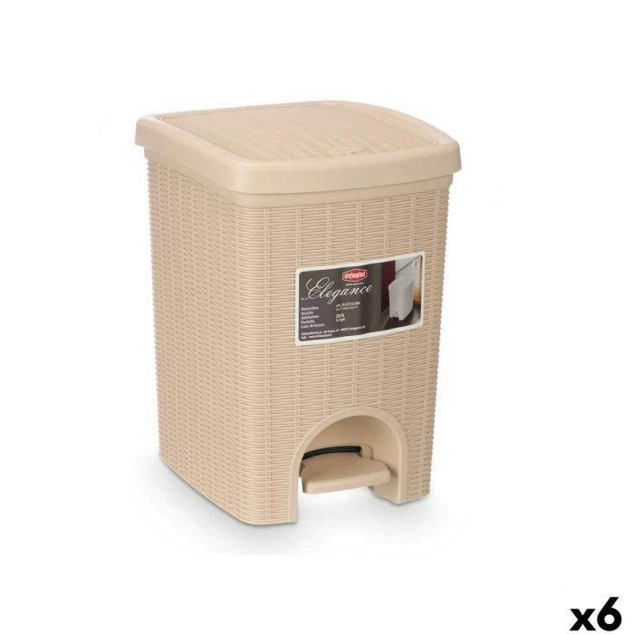 Papelera Stefanplast 30796 Beige Plástico 20 L (6 Unidades)