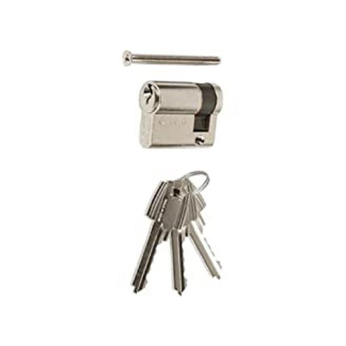 TESA TE5 5200 50-10 Cilindro de Seguridad Leva Corta Níquel para Cerraduras. Llave Dentada 5 Pitones, Certificación EN 1303 TESA TE5 5200 50-10 Cilindro de Seguridad Leva Corta Níquel para Cerraduras. Llave Dentada 5 Pitones, Certificación EN 1303