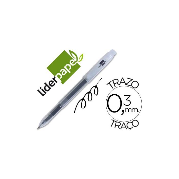 Boligrafo Liderpapel Super Gel Punta 0,5 mm Negro 10 unidades