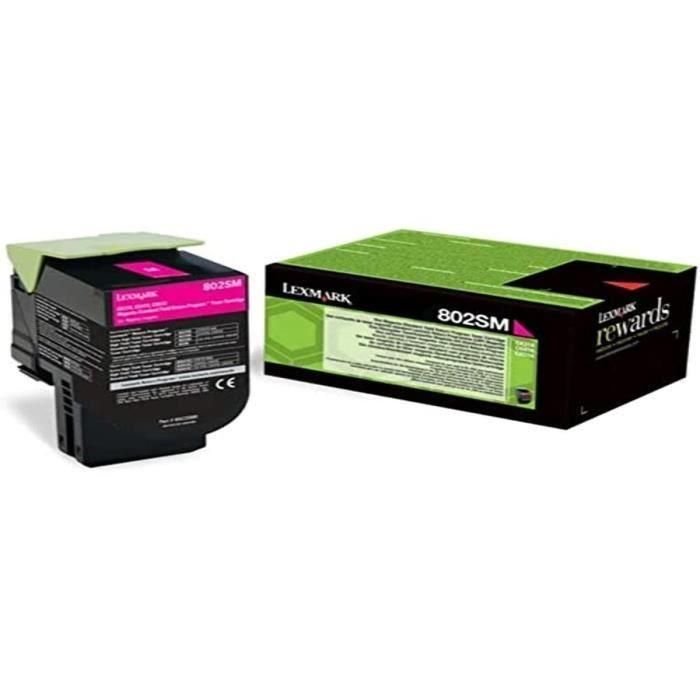 Lexmark 80C2SM0 Cartucho Tóner Magenta Capacidad Estándar 2.000 páginas para impresoras CX510de, CX410de, CX310dn 1 Lexmark 80C2SM0 Cartucho Tóner Magenta Capacidad Estándar 2.000 páginas para impresoras CX510de, CX410de, CX310dn 1