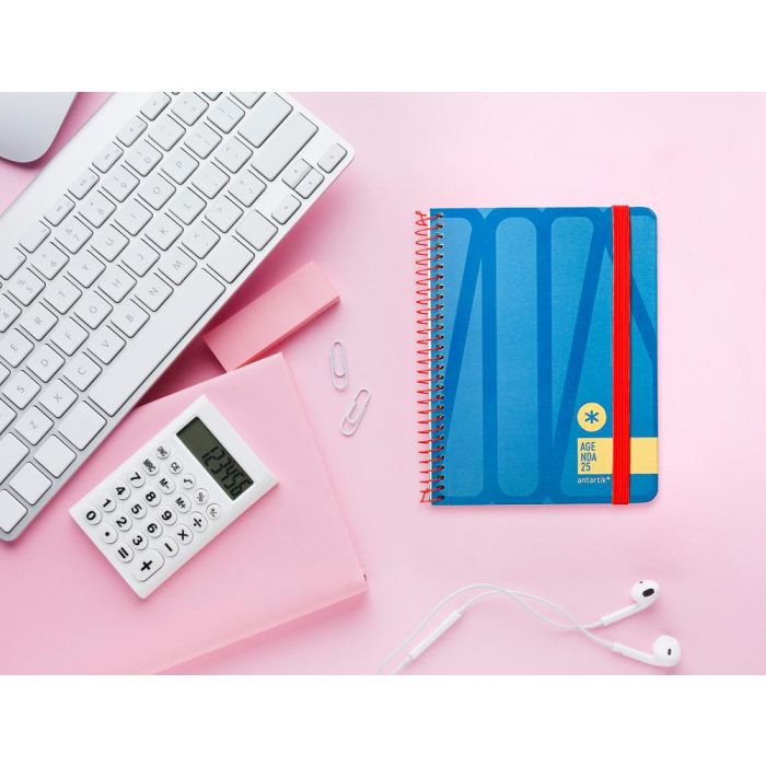 Agenda Espiral Antartik Bold A6 2025 Semana Vista Color Azul Papel 80 gr 10