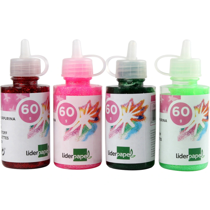 Liderpapel Purpurina Fantasia Colores Metalicos Surtidos Bote 60 gr 4