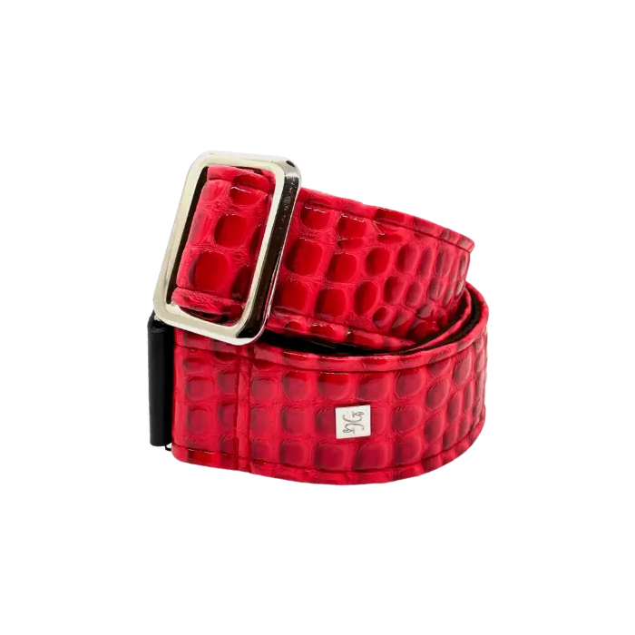 GETM Correa Guitarra Bajo Aussie Gator Dragon Red Getm Piel Ajustable hasta 165 cm 1