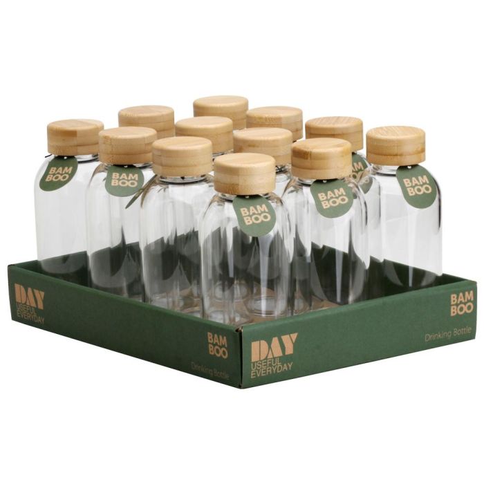 Day Botella 500 Ml Vidrio Borosilicado Bambú 3 Day Botella 500 Ml Vidrio Borosilicado Bambú 3