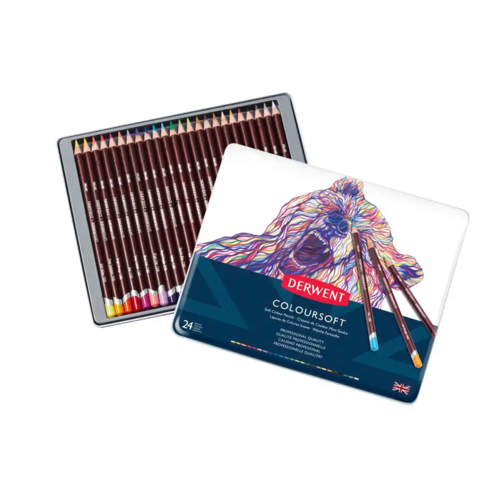 Derwent Lápices de Colores Coloursoft Caja de 24 Unidades Colores Surtidos 1