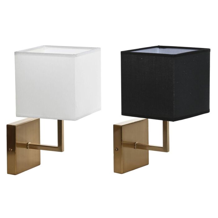 Aplique de Pared DKD Home Decor Blanco Negro Dorado 50 W 220 V 15 x 19 x 27 cm 15 x 19 x 30 cm (2 Unidades)