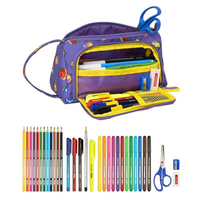 Estuche Escolar con Accesorios SuperThings Guardians of Kazoom Amarillo Morado (32 Piezas) 3