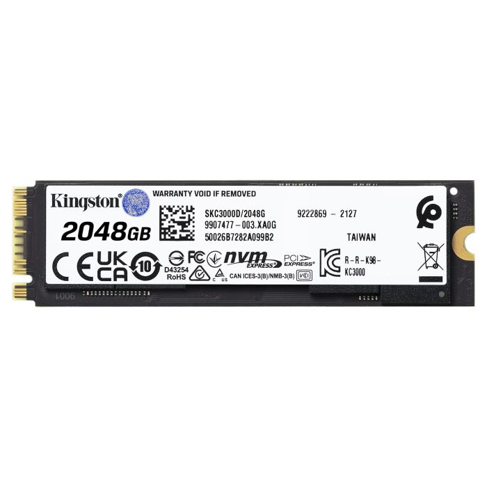 Kingston KC3000 SSD M.2 2TB PCIe Gen4 NVMe con Disipador de Calor para Alto Rendimiento 1