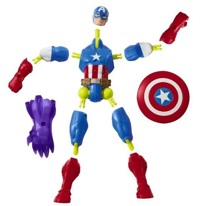 Figura de Capitán América de Marvel Avengers MixMashers para combinar y combinar con accesorios 5