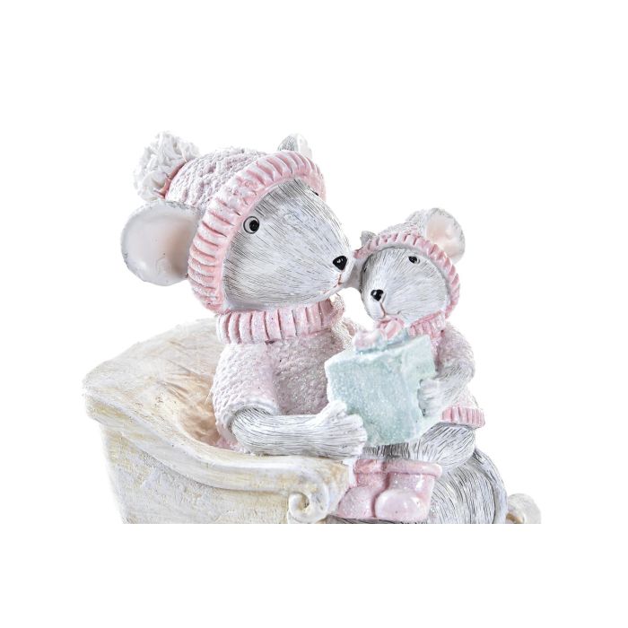 Figura Navidad Fantasia DKD Home Decor Rosa Beige 5.5 x 10 x 8 cm 1