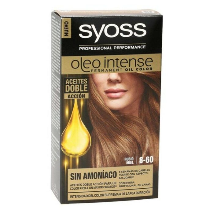 Syoss OLEO INTENSE Tinte Permanente sin Amoniaco #8.60 Rubio Miel para Cabello, Cobertura Canas, Color Duradero con Aceites, 5 pz Syoss OLEO INTENSE Tinte Permanente sin Amoniaco #8.60 Rubio Miel para Cabello, Cobertura Canas, Color Duradero con Aceites, 5 pz