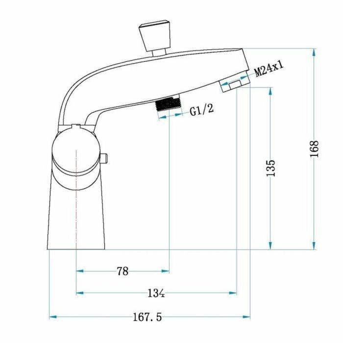 Rousseau Grifo monomando termostático para baño y ducha Volga 2, Cromo, 38°C seguridad, Llenado rápido, Orificio simple, Certificado ACS 1