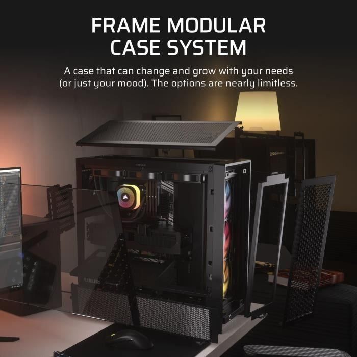 Corsair FRAME 4000D RS ARGB Midi Tower Negro CC-9011296-WW - Compatible con ATX, Iluminación ARGB, Ventiladores Incluidos 2 Corsair FRAME 4000D RS ARGB Midi Tower Negro CC-9011296-WW - Compatible con ATX, Iluminación ARGB, Ventiladores Incluidos 2