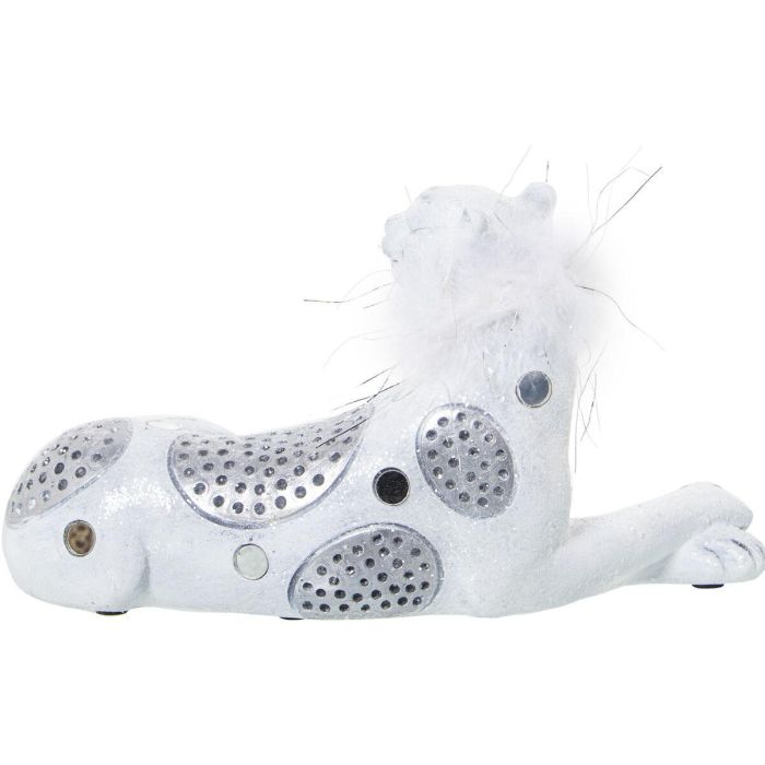 Figura Decorativa Alexandra House Living Blanco Acrílico Plástico Melamina Leopardo 23 x 9 x 12 cm 1