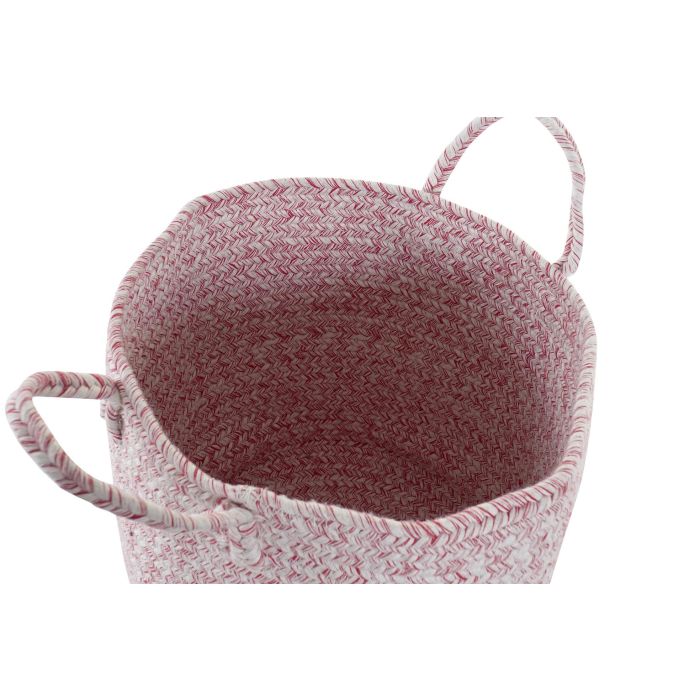 DKD Home Decor Cesta Infantil Rosa Gris Algodón 26 x 26 x 28 cm (4 Unidades) 2