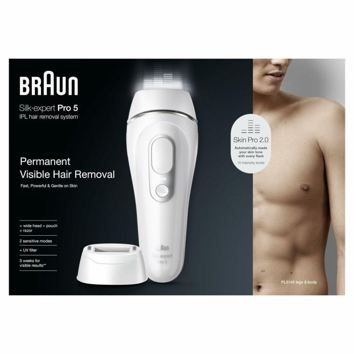 Braun IPL PL5145 Depiladora de luz pulsada, Blanco, verde y negro 2