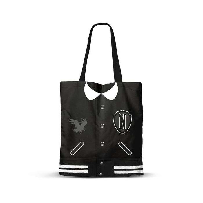 Karactermania Bolsa de la Compra Shopping Miércoles Varsity Algodón Negro 40 x 34 x 1 cm 0 Karactermania Bolsa de la Compra Shopping Miércoles Varsity Algodón Negro 40 x 34 x 1 cm 0