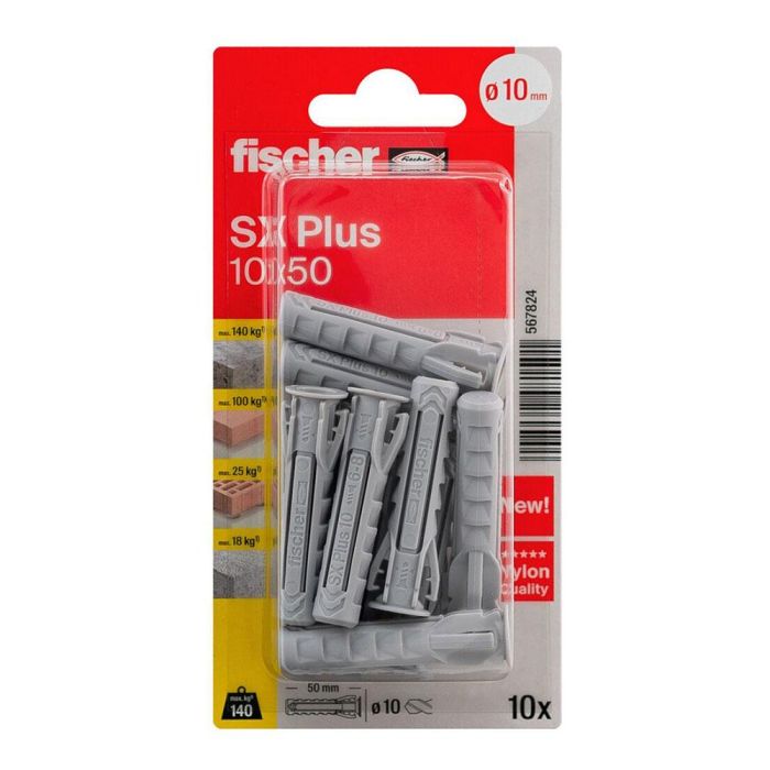 Fischer Taco SX Plus Ø10 x 50 mm, Blister 10 uds 0 Fischer Taco SX Plus Ø10 x 50 mm, Blister 10 uds 0