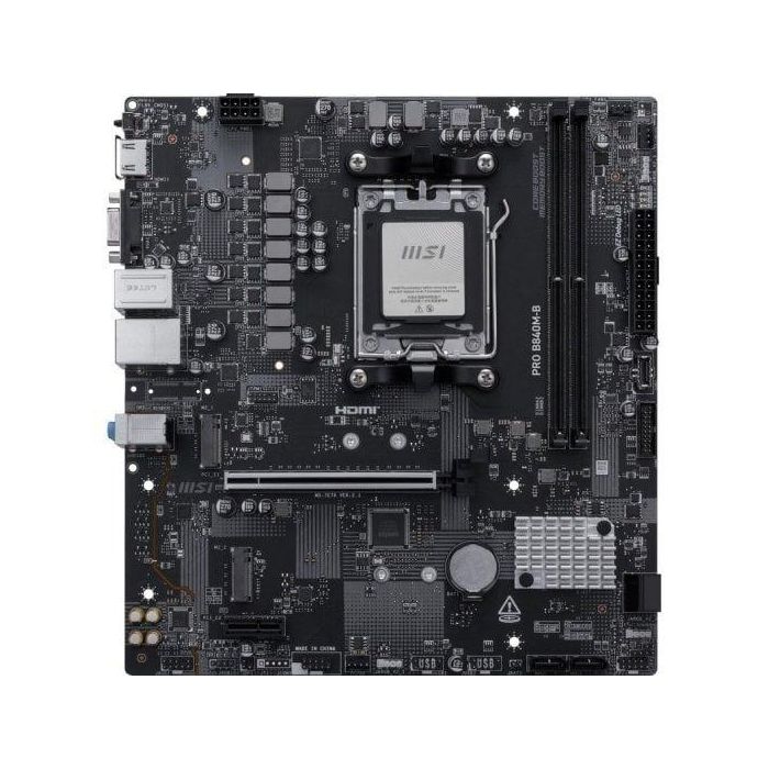 MSI PRO B840M-B Placa Base AMD B840 Zócalo AM5 DDR5 Micro ATX para PC 1