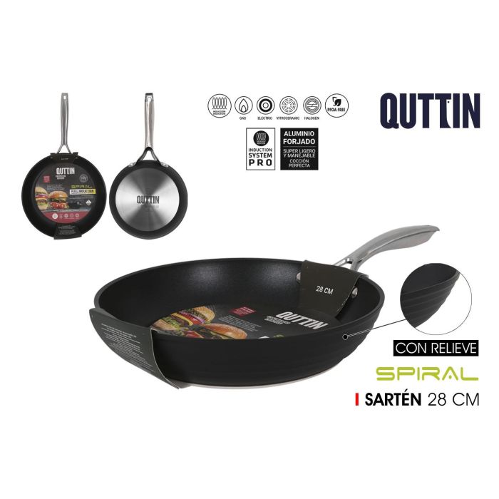 Sartén de aluminio forjado 28 cm Full Spiral Quttin (4 Unidades) Sartén de aluminio forjado 28 cm Full Spiral Quttin (4 Unidades)