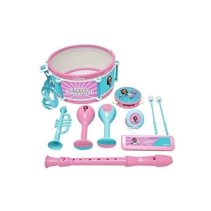 Lexibook LEX3380743105475 Set musical Gabby y la Casa Mágica con 7 instrumentos y almacenamiento en tambor