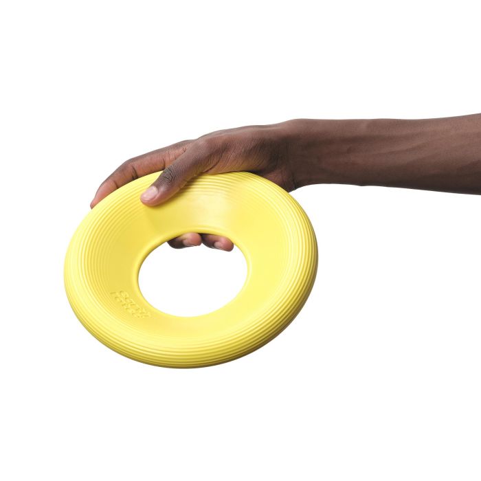 Earth Rated Fly Toy L Juguete Volador Disco Flotante para Perros - Material Suave y Duradero, Agarre Cómodo, Ideal para Agua y Tierra - Amarillo 2